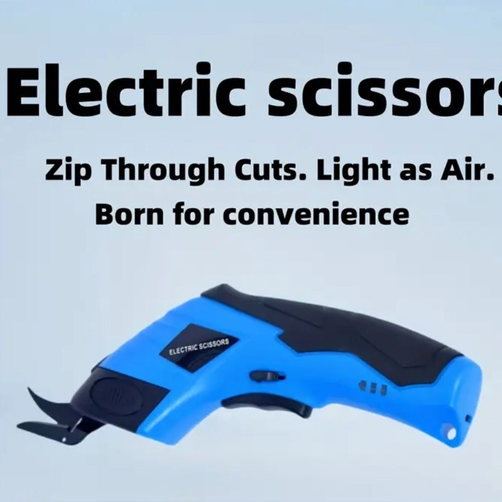 Electric Fabric Scissors with Long-Reach Cordless Tailor Shears, Portable